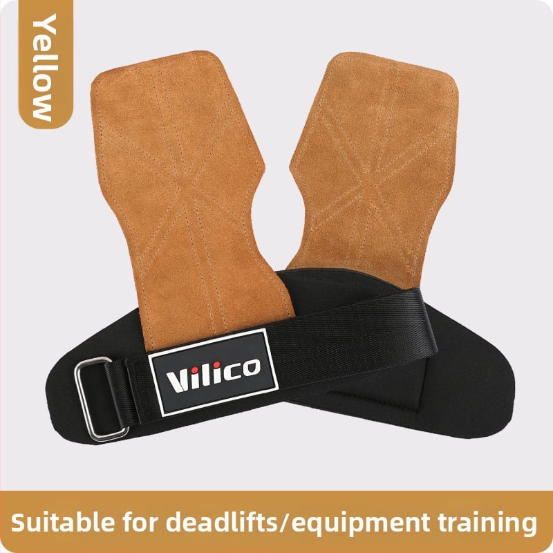 Protecție pentru palmă la ridicarea greutăților – piele de vită, anti-derapant, cu patru degete