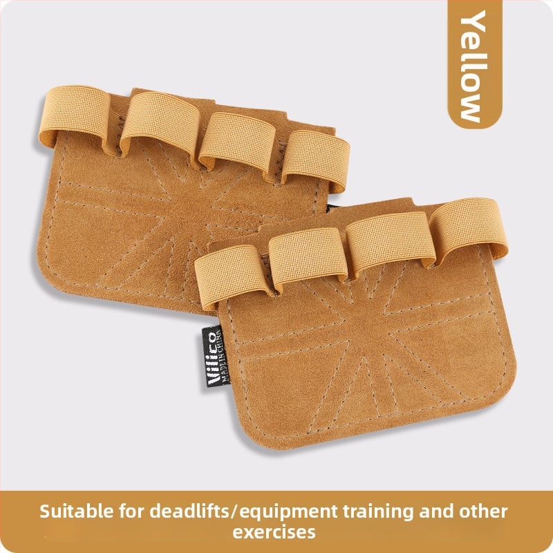 Protecție pentru palmă la ridicarea greutăților – piele de vită, anti-derapant, cu patru degete