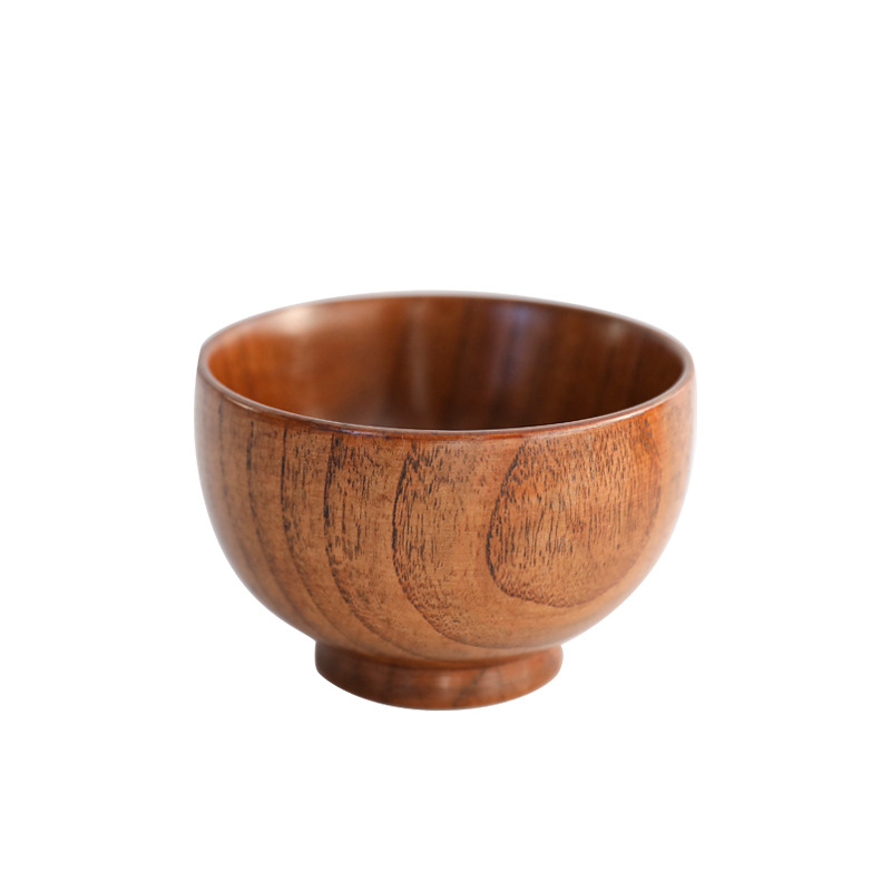 Sada drevených mis z dreva jujube, potravinárske kvality, vhodná na polievky, rezance, ryžu a jogurt, japonský štýl riadu