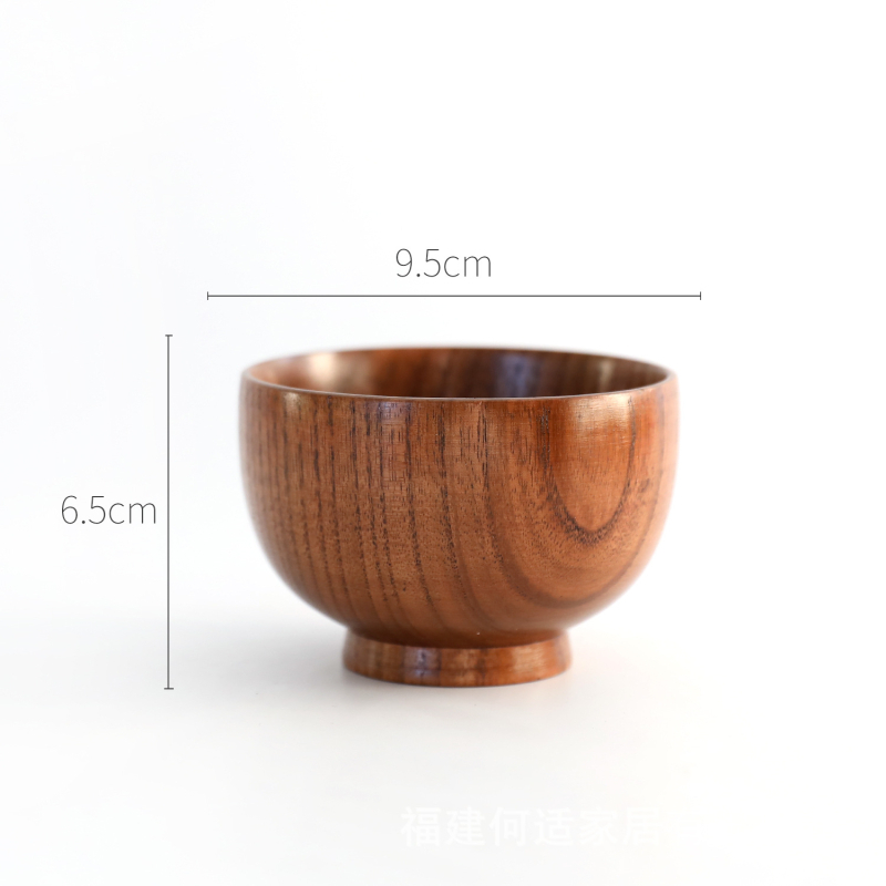 Sada drevených mis z dreva jujube, potravinárske kvality, vhodná na polievky, rezance, ryžu a jogurt, japonský štýl riadu