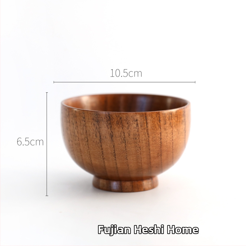 Sada drevených mis z dreva jujube, potravinárske kvality, vhodná na polievky, rezance, ryžu a jogurt, japonský štýl riadu