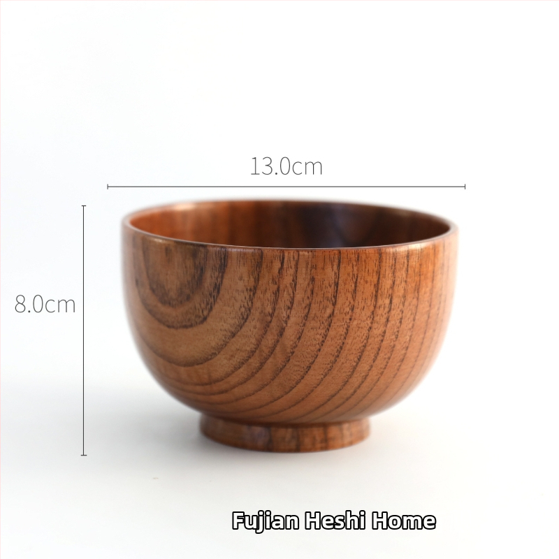 Sada drevených mis z dreva jujube, potravinárske kvality, vhodná na polievky, rezance, ryžu a jogurt, japonský štýl riadu