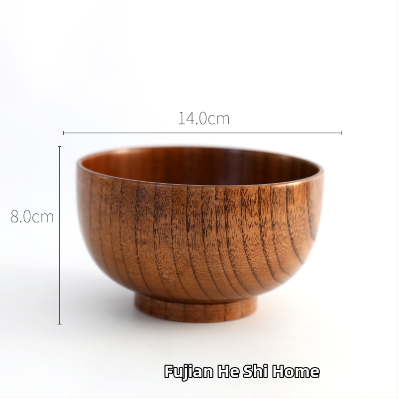 Sada drevených mis z dreva jujube, potravinárske kvality, vhodná na polievky, rezance, ryžu a jogurt, japonský štýl riadu