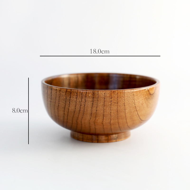 Sada drevených mis z dreva jujube, potravinárske kvality, vhodná na polievky, rezance, ryžu a jogurt, japonský štýl riadu