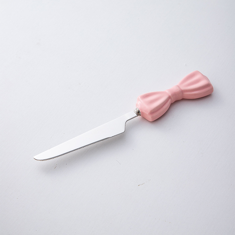 Set pribora za stolnu prehranu: nož, vilica i žlica od 304 nehrđajućeg čelika, ogledno poliranje, ručna izrada i prilagodljivost, jednostavan sladak stil