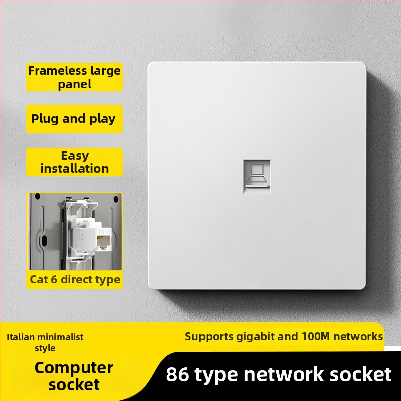 86 tipo Cat6 tinklo lizdų plokštė su dviem lizdais — sieninis montavimas; standartas: Naujas nacionalinis standartas; prekės ženklas: Jabra