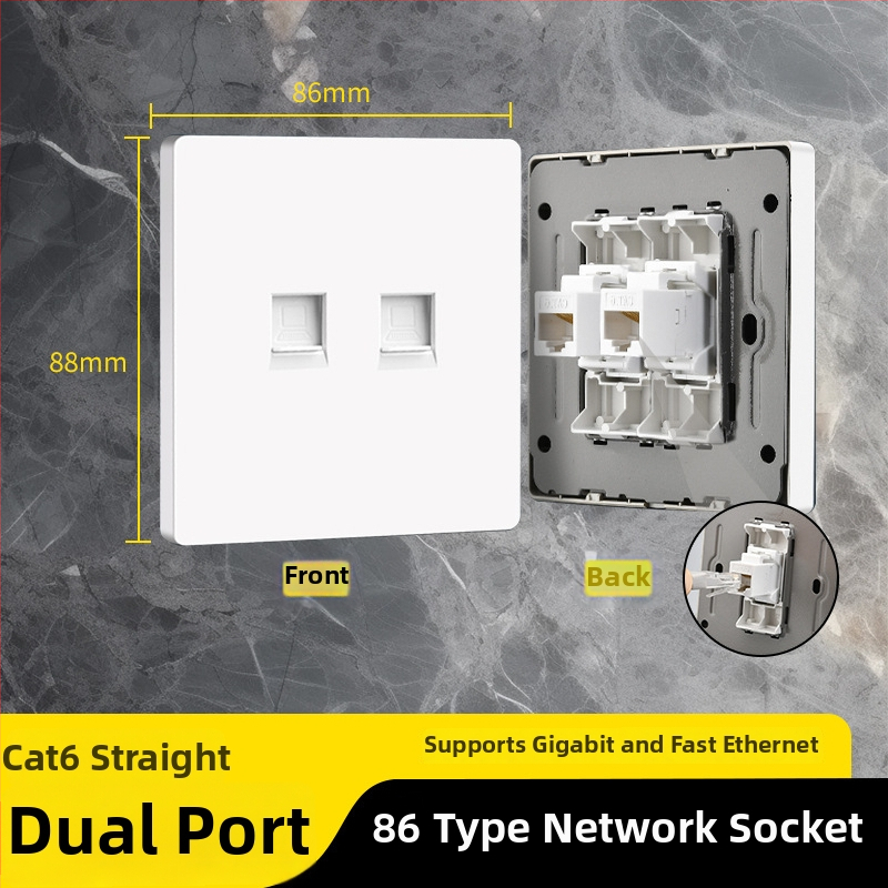 86 tipa Cat6 tīkla kontaktu panelis ar diviem savienotājiem — sienas montāža; standarts: Jaunais nacionālais standarts; zīmols: Jabra