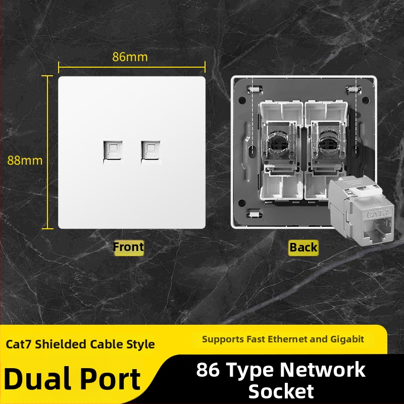 86 tipa Cat6 tīkla kontaktu panelis ar diviem savienotājiem — sienas montāža; standarts: Jaunais nacionālais standarts; zīmols: Jabra