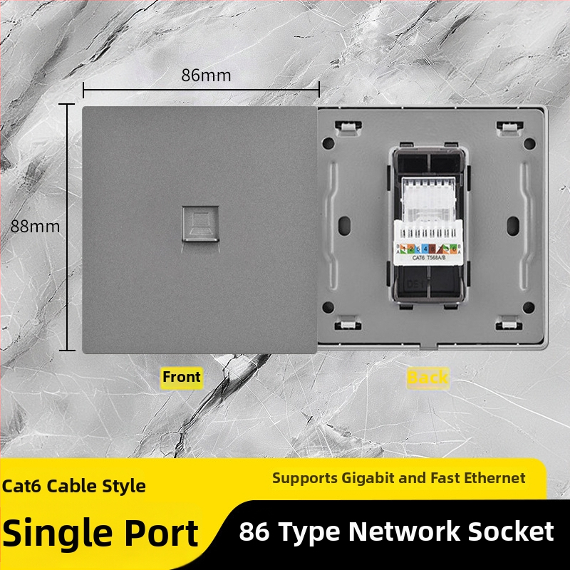 86 tipa Cat6 tīkla kontaktu panelis ar diviem savienotājiem — sienas montāža; standarts: Jaunais nacionālais standarts; zīmols: Jabra