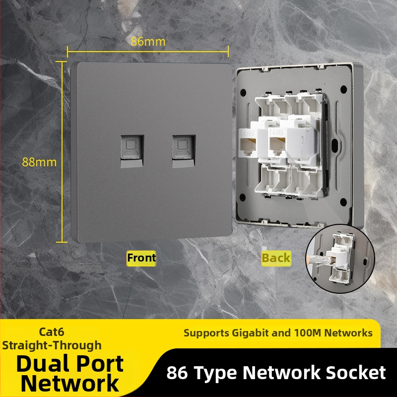 86 tipa Cat6 tīkla kontaktu panelis ar diviem savienotājiem — sienas montāža; standarts: Jaunais nacionālais standarts; zīmols: Jabra