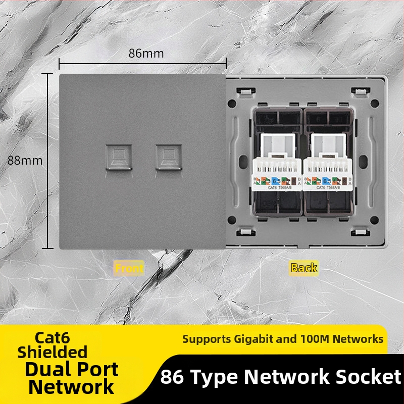 86 tipa Cat6 tīkla kontaktu panelis ar diviem savienotājiem — sienas montāža; standarts: Jaunais nacionālais standarts; zīmols: Jabra