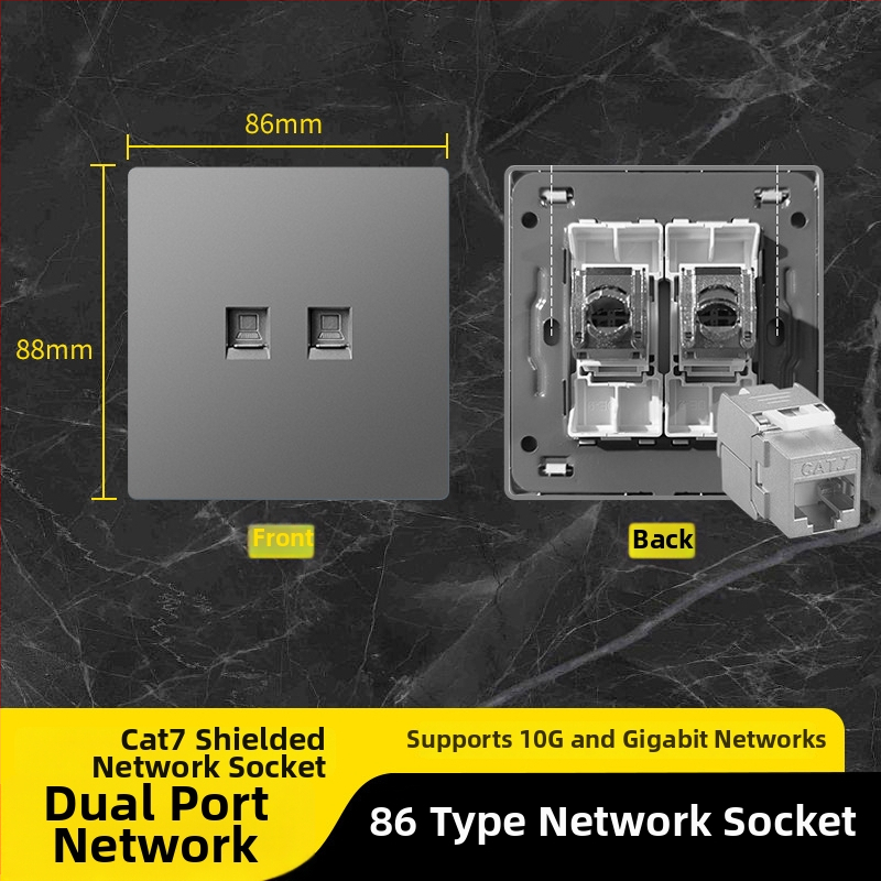 86 tipa Cat6 tīkla kontaktu panelis ar diviem savienotājiem — sienas montāža; standarts: Jaunais nacionālais standarts; zīmols: Jabra