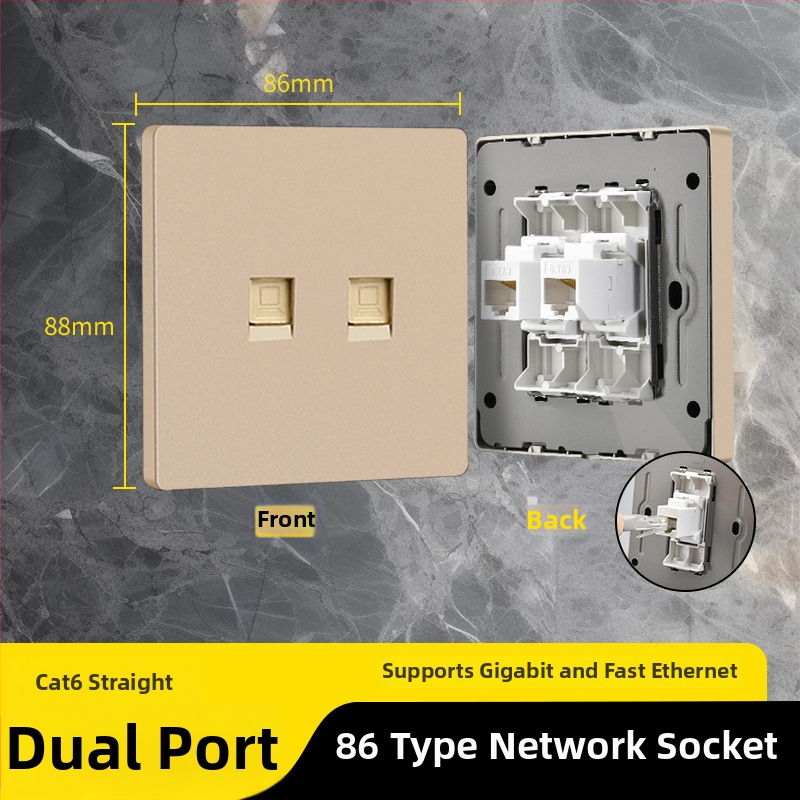 86 tipa Cat6 tīkla kontaktu panelis ar diviem savienotājiem — sienas montāža; standarts: Jaunais nacionālais standarts; zīmols: Jabra
