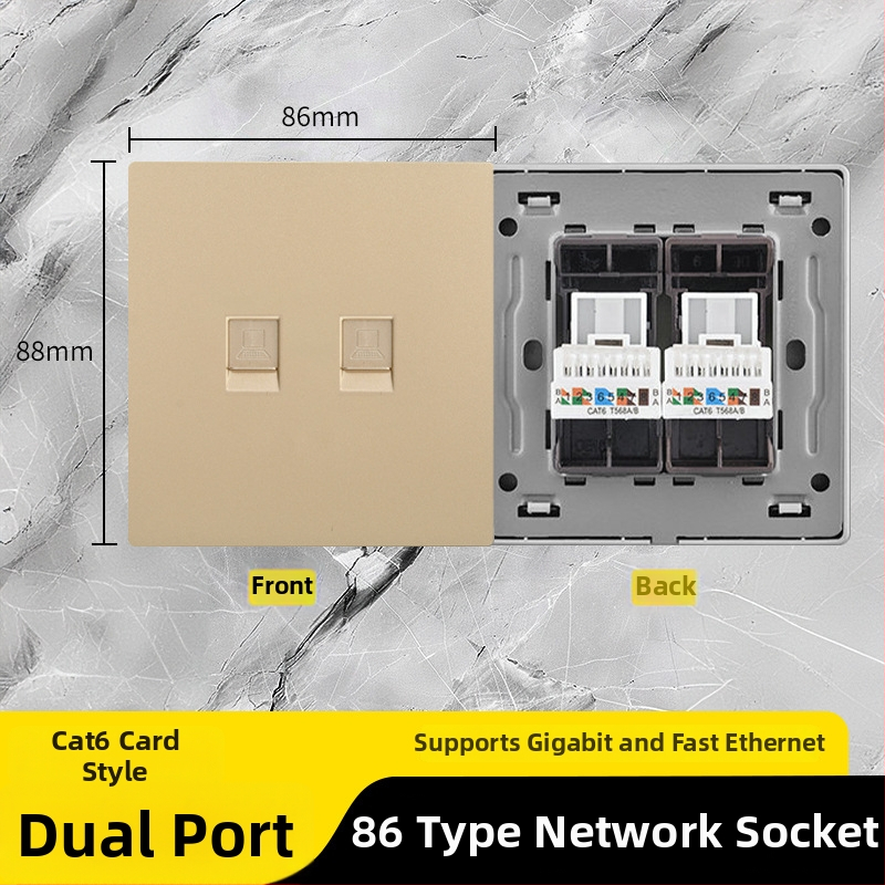 86 tipa Cat6 tīkla kontaktu panelis ar diviem savienotājiem — sienas montāža; standarts: Jaunais nacionālais standarts; zīmols: Jabra