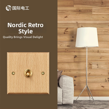 86 tipa sienas slēdzēja un kontaktpaneļa no masīvkoka ar bronzas sviru, 10A/220V, 3C sertificēts