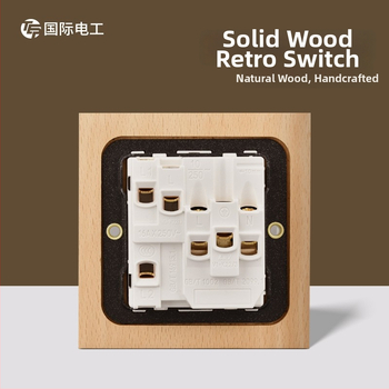 86 tipa sienas slēdzēja un kontaktpaneļa no masīvkoka ar bronzas sviru, 10A/220V, 3C sertificēts