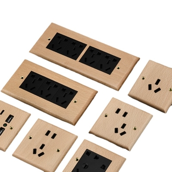 Panel za zidni prekidač i utičnicu tipa 86, od masivnog drva, brončana poluga, 10A/220V, 3C certificirano