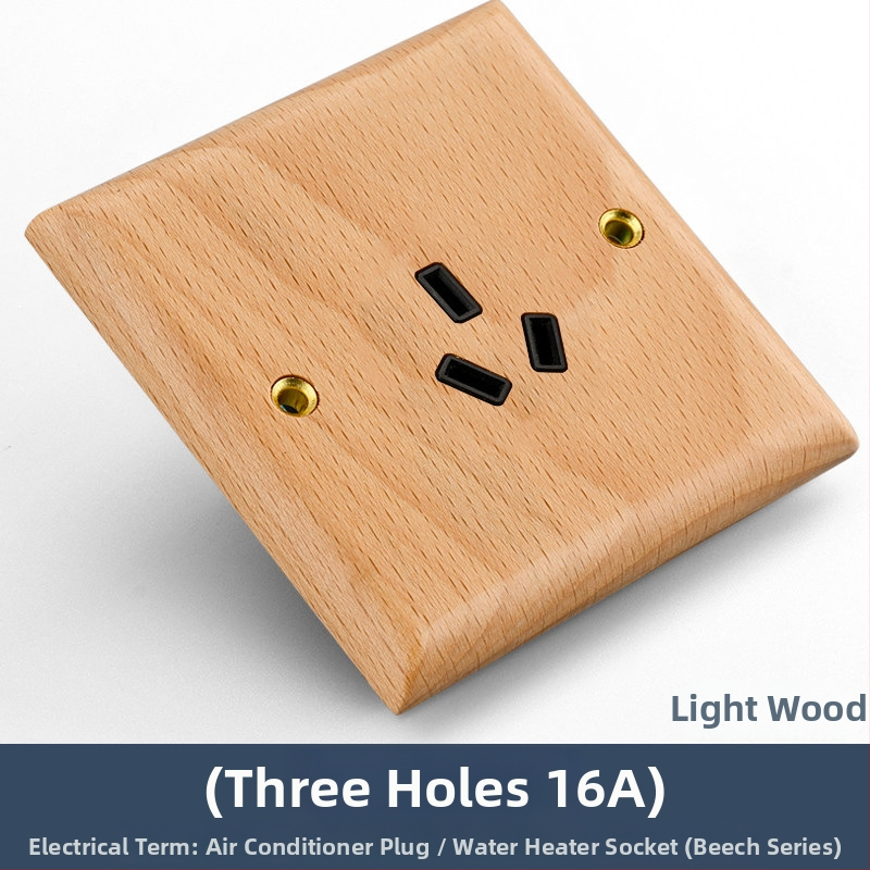 86 tipa sienas slēdzēja un kontaktpaneļa no masīvkoka ar bronzas sviru, 10A/220V, 3C sertificēts