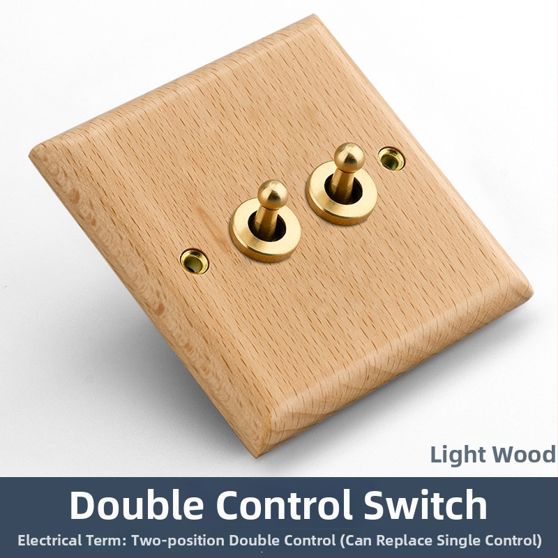 86 tipa sienas slēdzēja un kontaktpaneļa no masīvkoka ar bronzas sviru, 10A/220V, 3C sertificēts