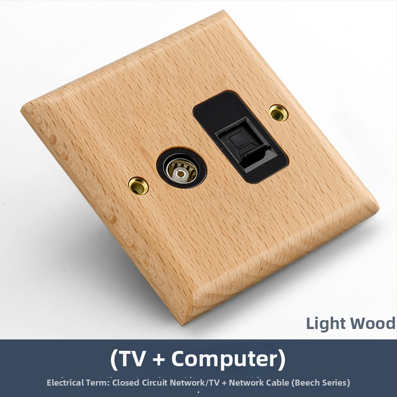 86 tipa sienas slēdzēja un kontaktpaneļa no masīvkoka ar bronzas sviru, 10A/220V, 3C sertificēts