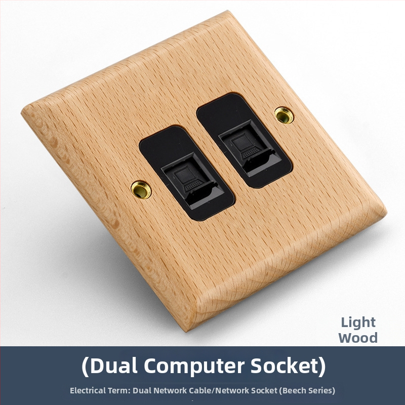 86 tipa sienas slēdzēja un kontaktpaneļa no masīvkoka ar bronzas sviru, 10A/220V, 3C sertificēts