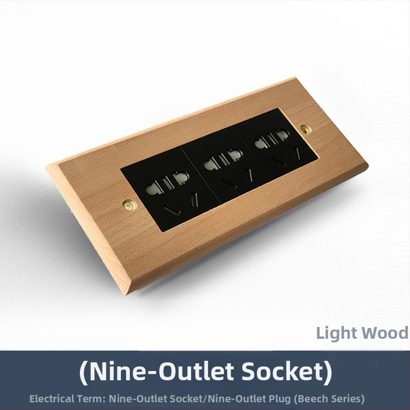 86 tipa sienas slēdzēja un kontaktpaneļa no masīvkoka ar bronzas sviru, 10A/220V, 3C sertificēts