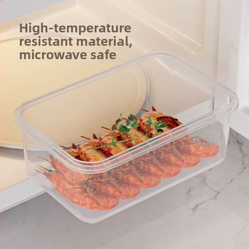 Maisto kokybės plastikinė laikymo dėžutė su dangčiu, sandari, su nusausinimo skyriaus vaisiams, tinkama mikrobangų krosnelei (Plastikas • Sandari • Nusausinimo skyrius • Mikrobangų)