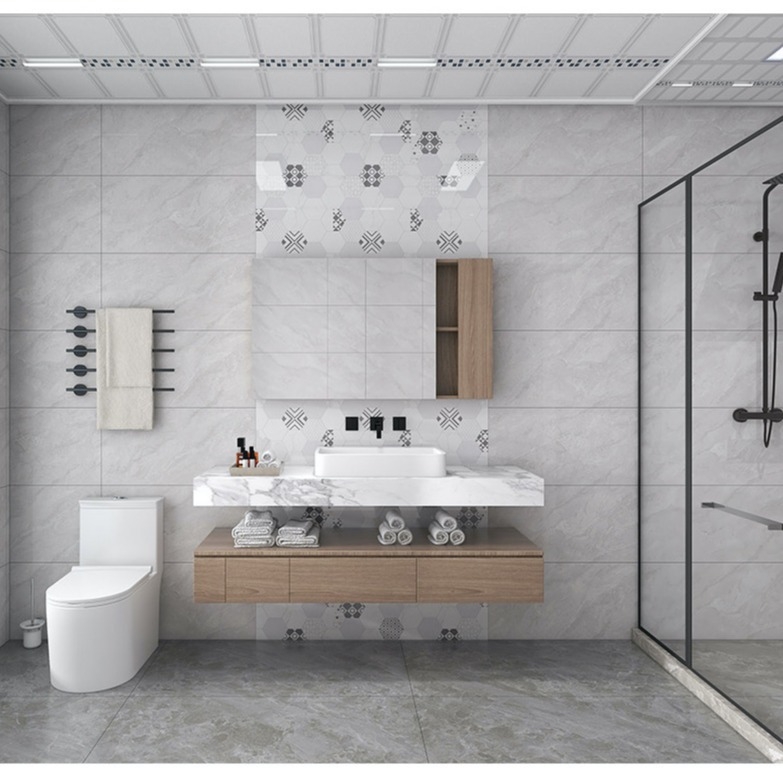 Márványhatású, mázas falicsempe, inkjet nyomtatás, konyhai használatra, korrózióálló, fényes felület