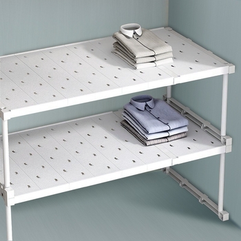 Пластмасов гардеробен органайзер с 7 нива и разделители за дрехи и обувки, настолен шкаф-органайзер