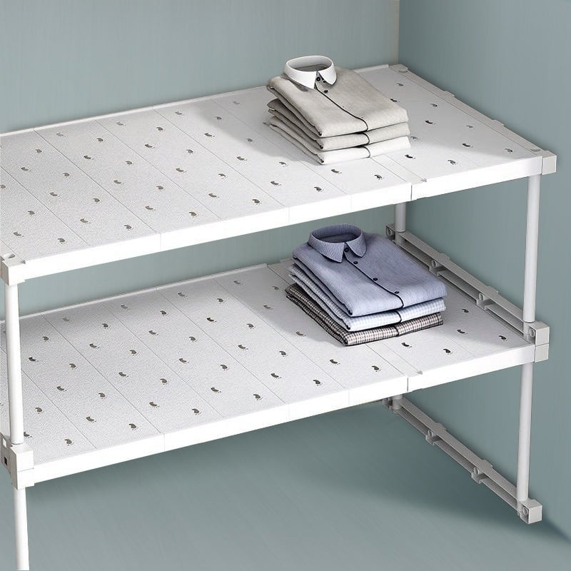 Пластмасов гардеробен органайзер с 7 нива и разделители за дрехи и обувки, настолен шкаф-органайзер