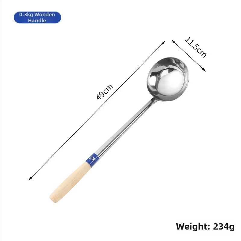 Nerezová lyžica na varenie s rukoväťou zo dreva alebo z nehrdzavejúcej ocele – protišmyková, moderný minimalistický štýl