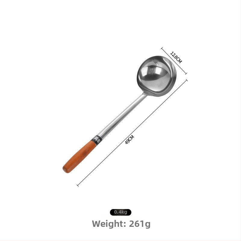 Nerezová lyžica na varenie s rukoväťou zo dreva alebo z nehrdzavejúcej ocele – protišmyková, moderný minimalistický štýl