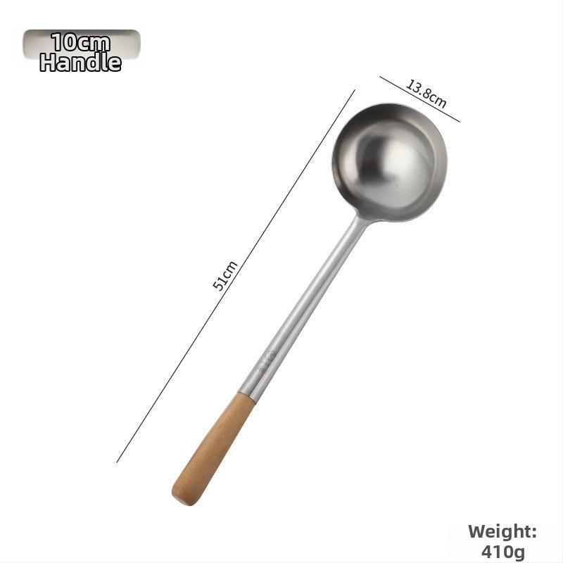 Nerezová lyžica na varenie s rukoväťou zo dreva alebo z nehrdzavejúcej ocele – protišmyková, moderný minimalistický štýl