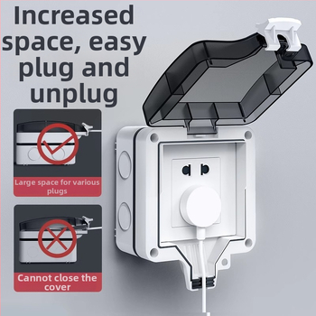 Vanjska vodootporna utičnica s integriranim površinskim prekidačem tipa 86, utičnica s pet priključaka u kišnoj kutiji, zidna montaža