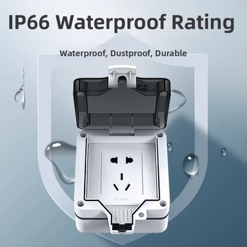 Vanjska vodootporna utičnica s integriranim površinskim prekidačem tipa 86, utičnica s pet priključaka u kišnoj kutiji, zidna montaža