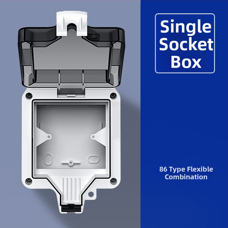 Vanjska vodootporna utičnica s integriranim površinskim prekidačem tipa 86, utičnica s pet priključaka u kišnoj kutiji, zidna montaža