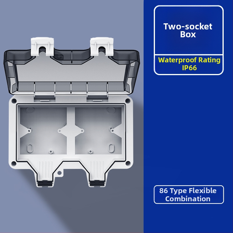 Vanjska vodootporna utičnica s integriranim površinskim prekidačem tipa 86, utičnica s pet priključaka u kišnoj kutiji, zidna montaža