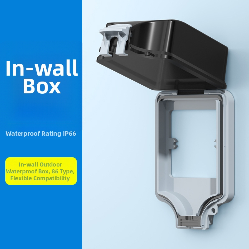 Vanjska vodootporna utičnica s integriranim površinskim prekidačem tipa 86, utičnica s pet priključaka u kišnoj kutiji, zidna montaža