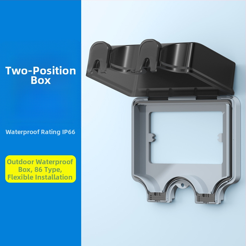 Vanjska vodootporna utičnica s integriranim površinskim prekidačem tipa 86, utičnica s pet priključaka u kišnoj kutiji, zidna montaža