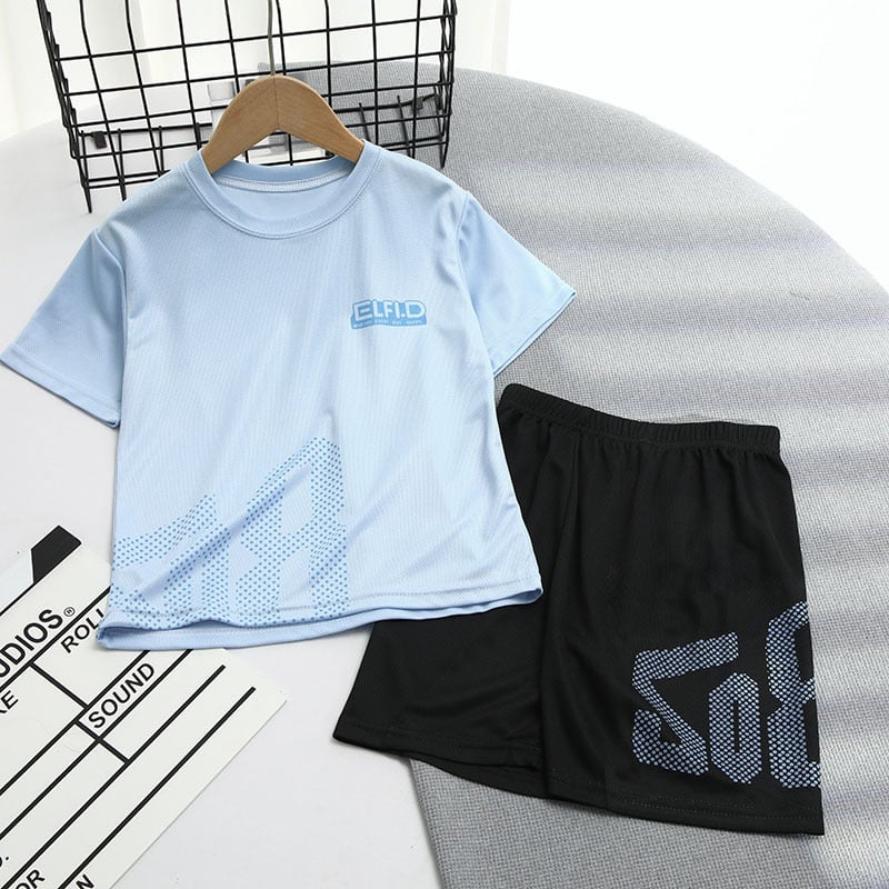 Бързосъхнещ мрежест двукомпонентен комплект за момчета, 7–12 г., лято