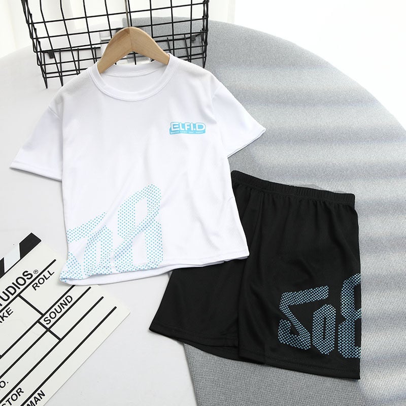 Бързосъхнещ мрежест двукомпонентен комплект за момчета, 7–12 г., лято