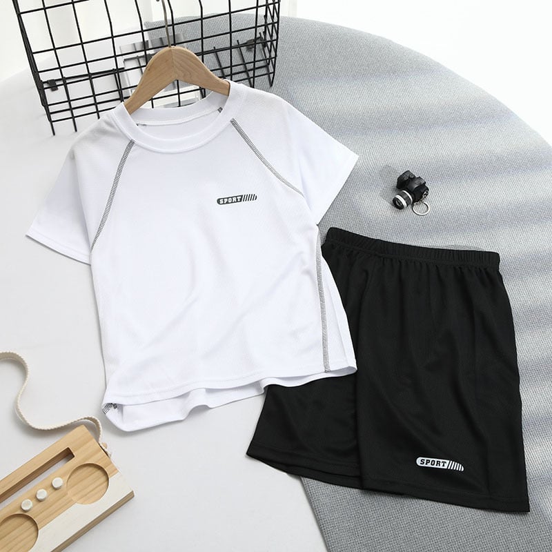 Бързосъхнещ мрежест двукомпонентен комплект за момчета, 7–12 г., лято