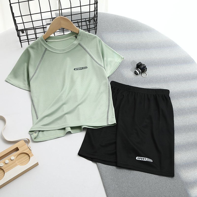 Бързосъхнещ мрежест двукомпонентен комплект за момчета, 7–12 г., лято