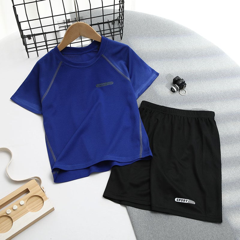 Бързосъхнещ мрежест двукомпонентен комплект за момчета, 7–12 г., лято