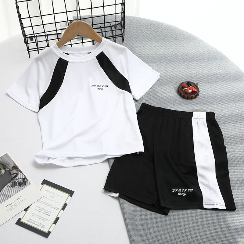 Бързосъхнещ мрежест двукомпонентен комплект за момчета, 7–12 г., лято