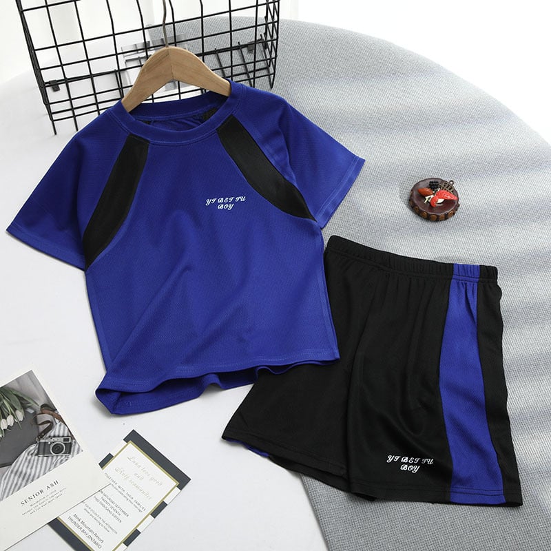 Бързосъхнещ мрежест двукомпонентен комплект за момчета, 7–12 г., лято