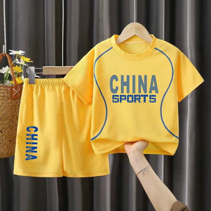 Бързосъхнещ мрежест двукомпонентен комплект за момчета, 7–12 г., лято