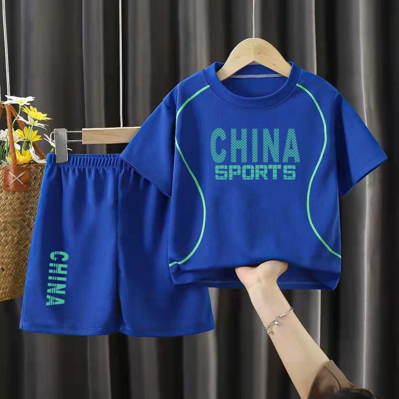 Бързосъхнещ мрежест двукомпонентен комплект за момчета, 7–12 г., лято