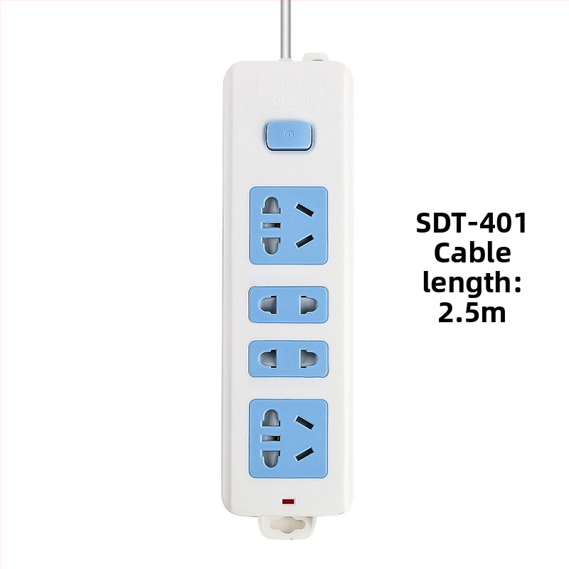 Maitinimo juostelė su nepriklausomu jungikliu, 3 kištukai, 10A, 100–250V, 2500W
