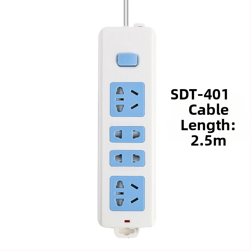 Maitinimo juostelė su nepriklausomu jungikliu, 3 kištukai, 10A, 100–250V, 2500W